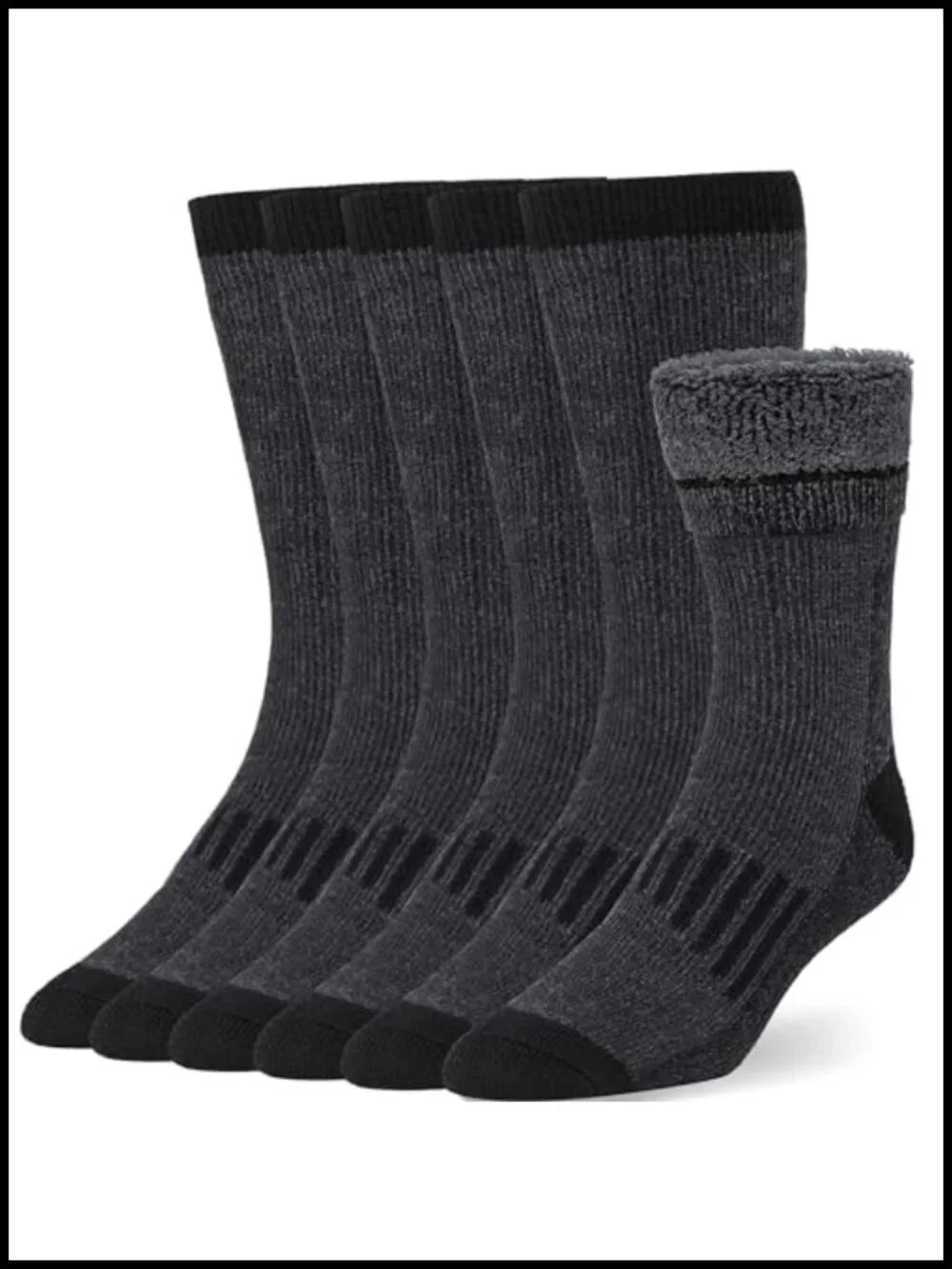 Merino Wool Socks 3 Pairs Winter Thermal Warm Hiking Crew Cushioned Unisex